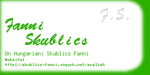 fanni skublics business card